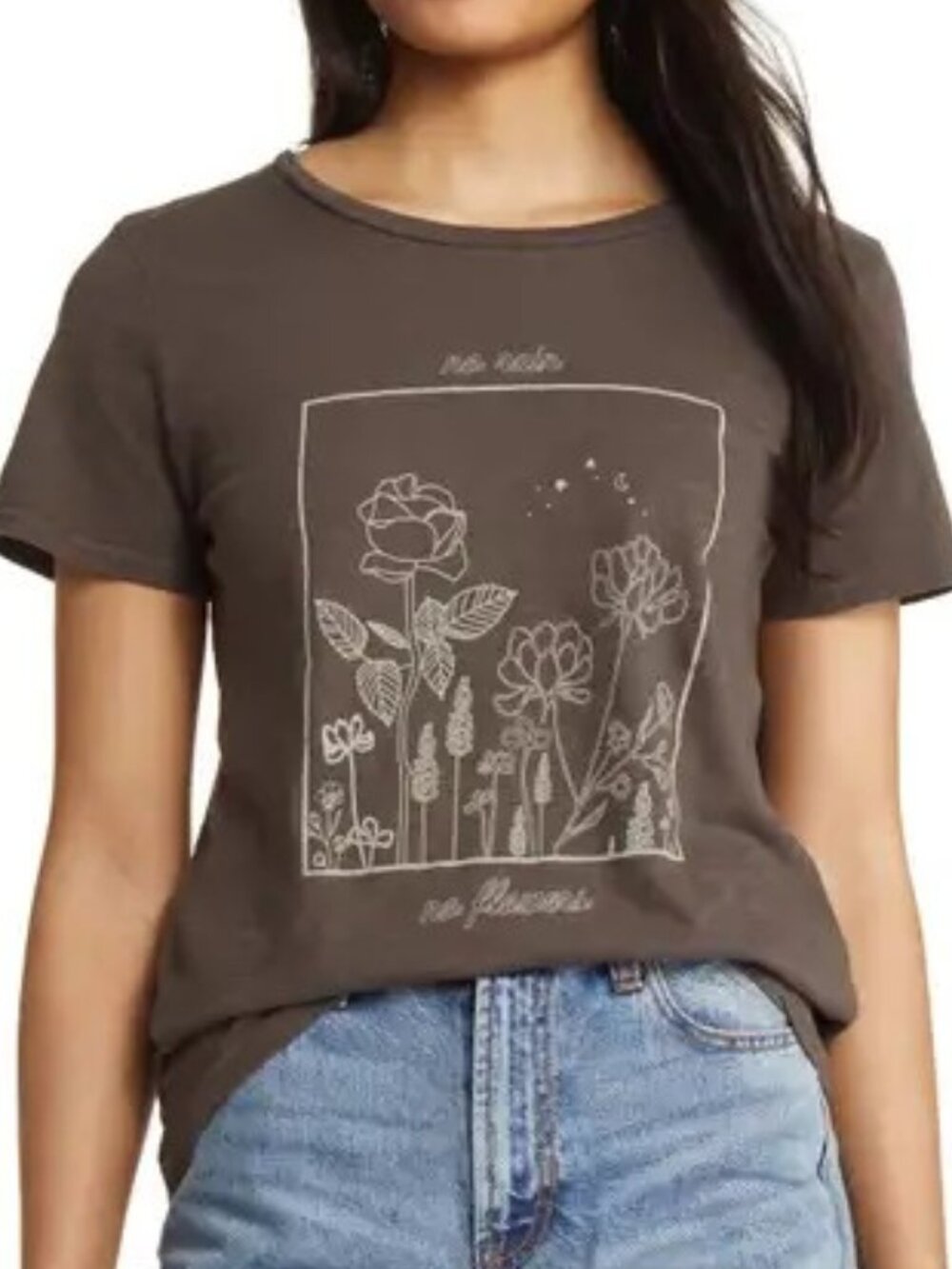 No Rain No Flowers Cotton Graphic T-Shirt XXL